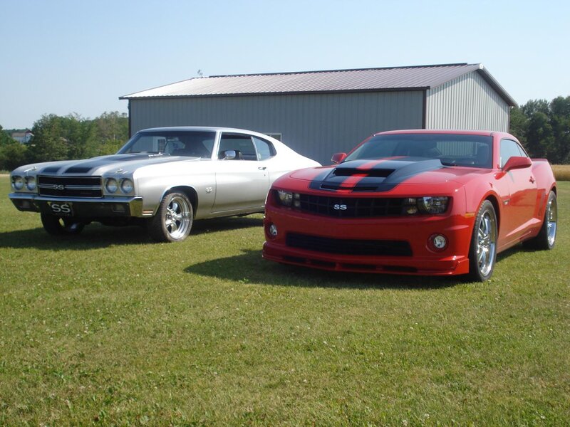 Two Classic Muscle Cars — Red