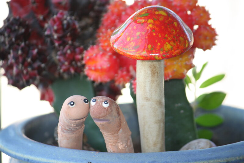 Two Clay Worms