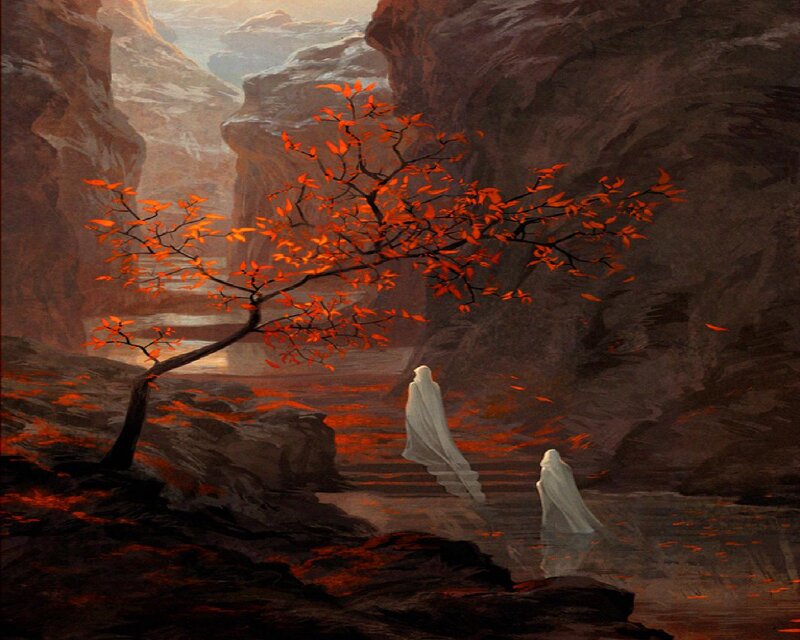 Two Cloaked Figures