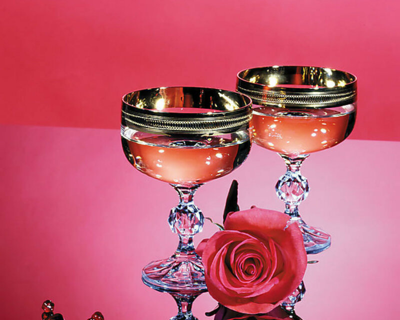 Two Cocktail Glasses — Pink