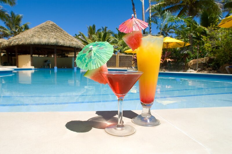 Two Cocktails by Pool