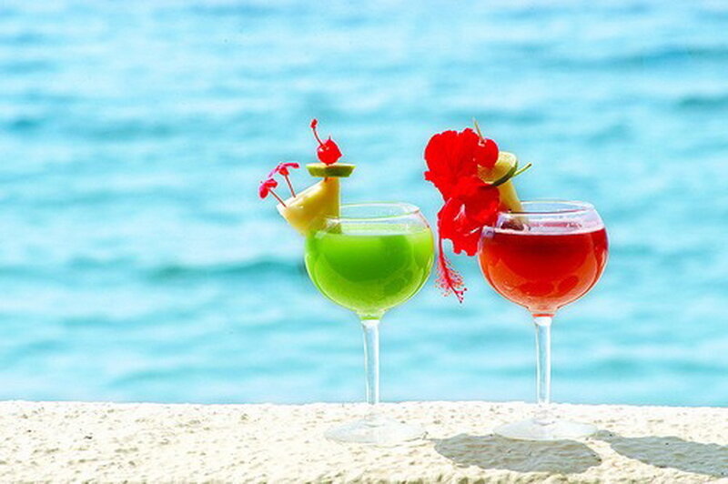 Two Cocktails on Beach