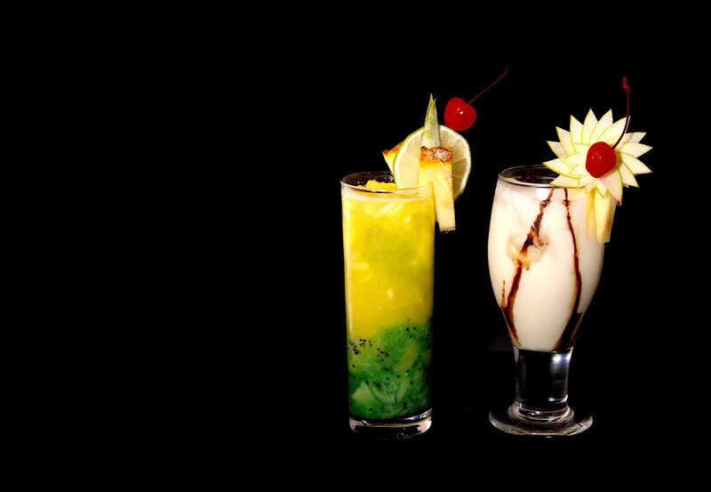 Two Cocktails on Black