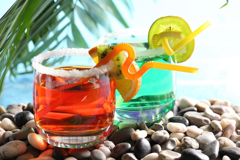 Two Cocktails on Pebbles
