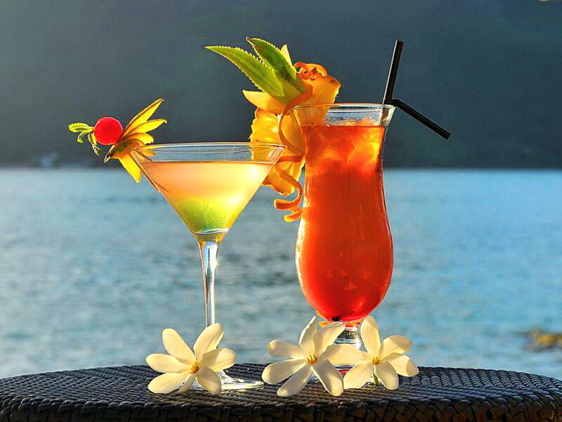 Two Cocktails on Table — Blue, Relaxed