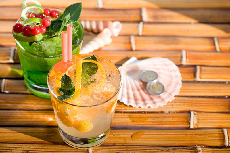 Two Cocktails on Table — Green, Relaxed, Afternoon