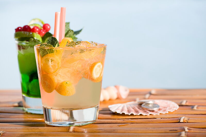 Two Cocktails on Table — Orange, Refreshing