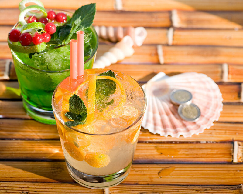 Two Cocktails on Table