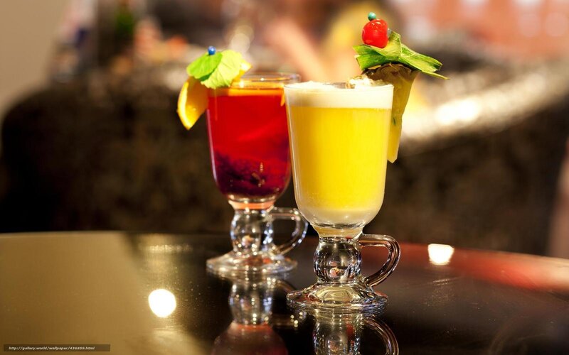 Two Cocktails on Table — Yellow, Relaxed