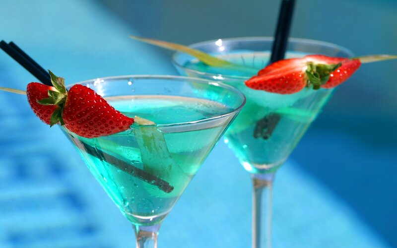 Two Cocktails with Strawberries