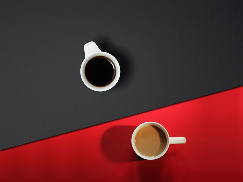 Two Coffee Cups — Black, Minimalist
