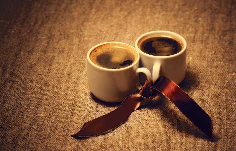 Two Coffee Cups — Brown, Cozy, Photograph