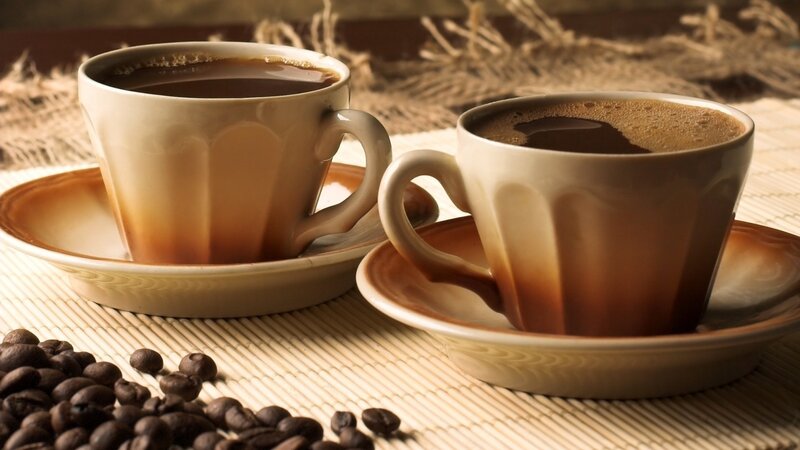 Two Coffee Cups — Brown, Warm