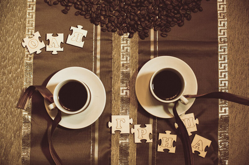Two Coffee Cups on Table