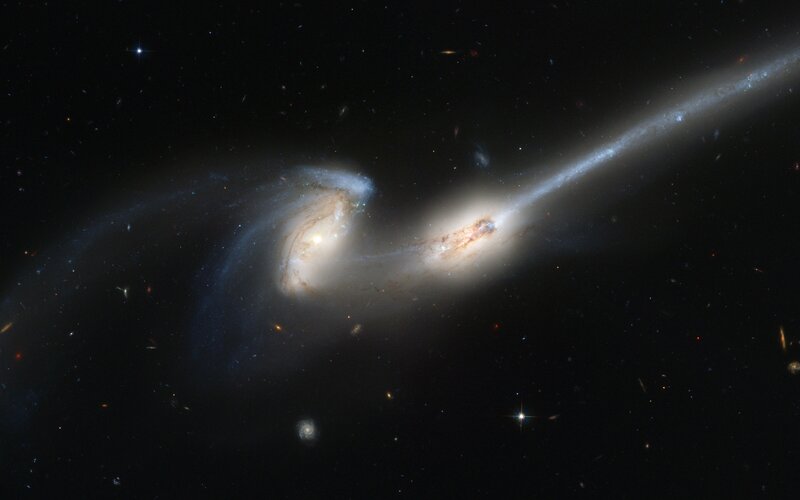Two Colliding Galaxies — Black, Cosmic, Night