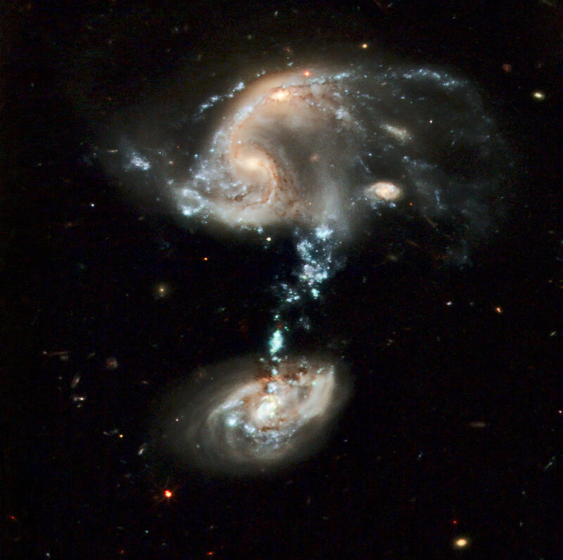 Two Colliding Galaxies — Black, Cosmic, Photograph, Stars, Space, Nebula, White