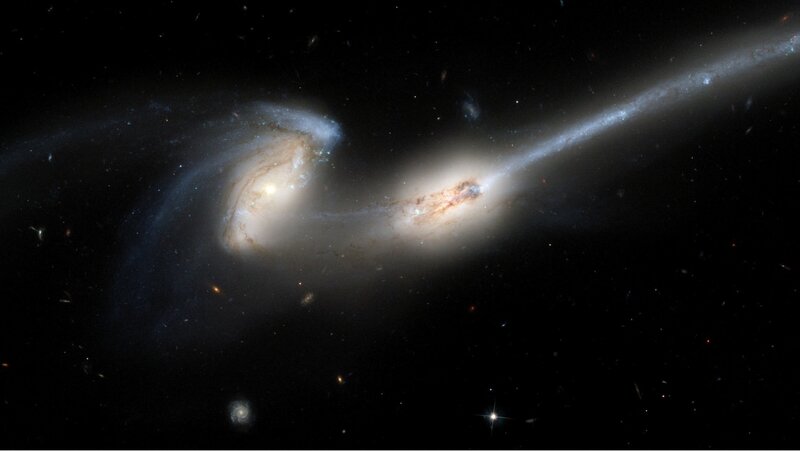 Two Colliding Galaxies — Black, Cosmic, Photograph, Stars, Space