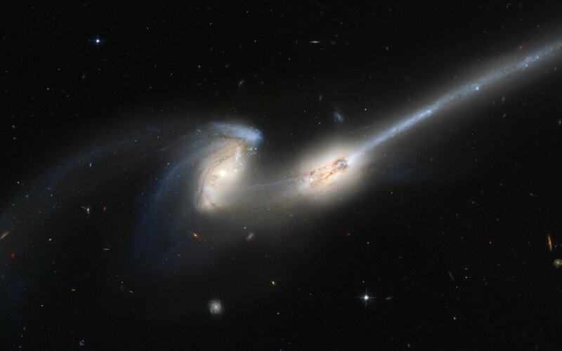 Two Colliding Galaxies — Black, Cosmic, Photograph