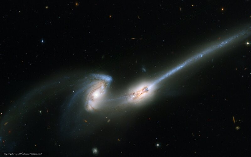 Two Colliding Galaxies — Black, Dramatic, Night