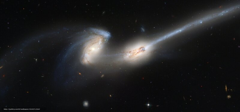 Two Colliding Galaxies — Black, Dramatic, Photograph