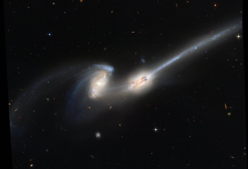 Two Colliding Galaxies — Black, Dramatic