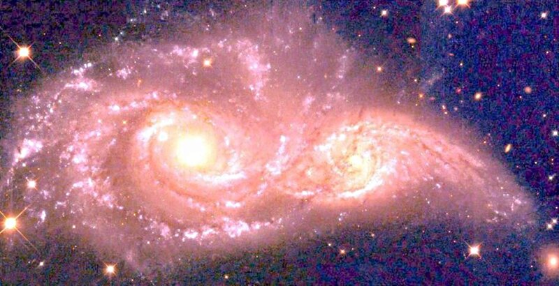 Two Colliding Galaxies — Purple