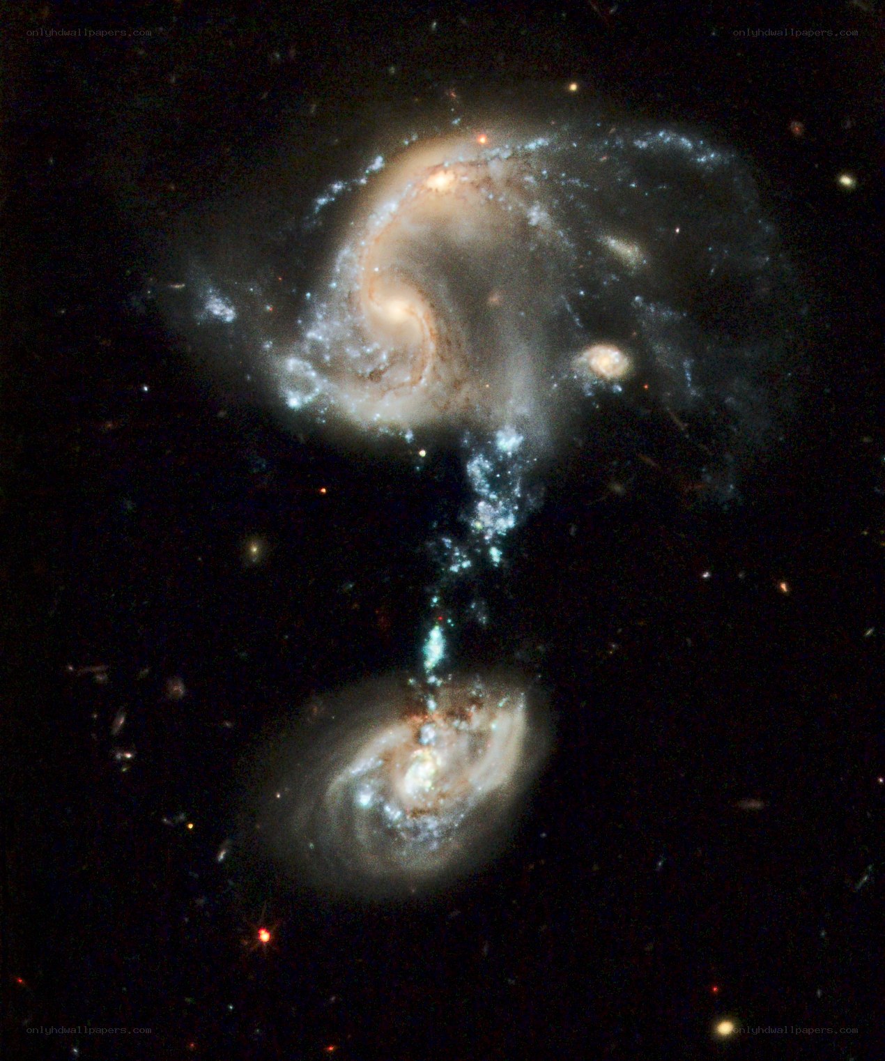 Two colliding galaxies
