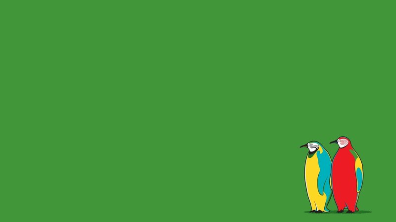Two Colorful Birds — Green, Calm
