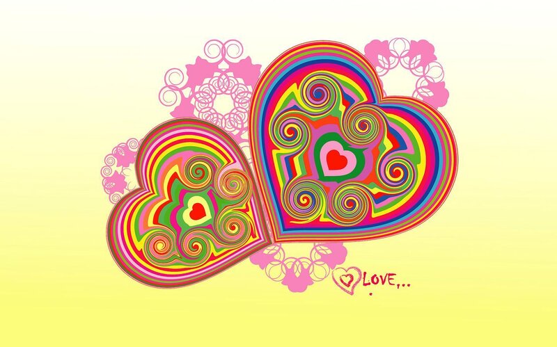 Two Colorful Hearts