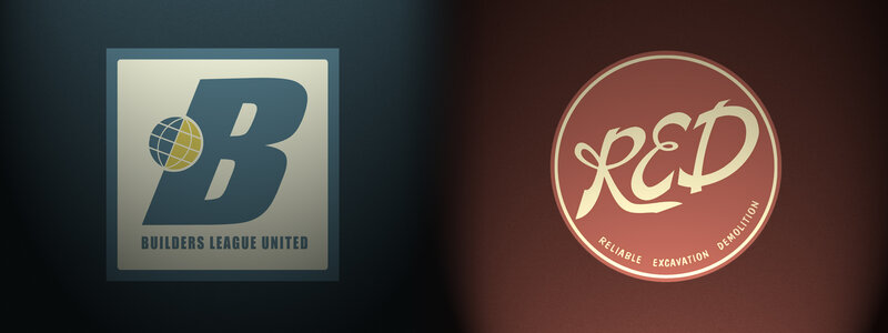 Two Company Logos — Blue, Dramatic
