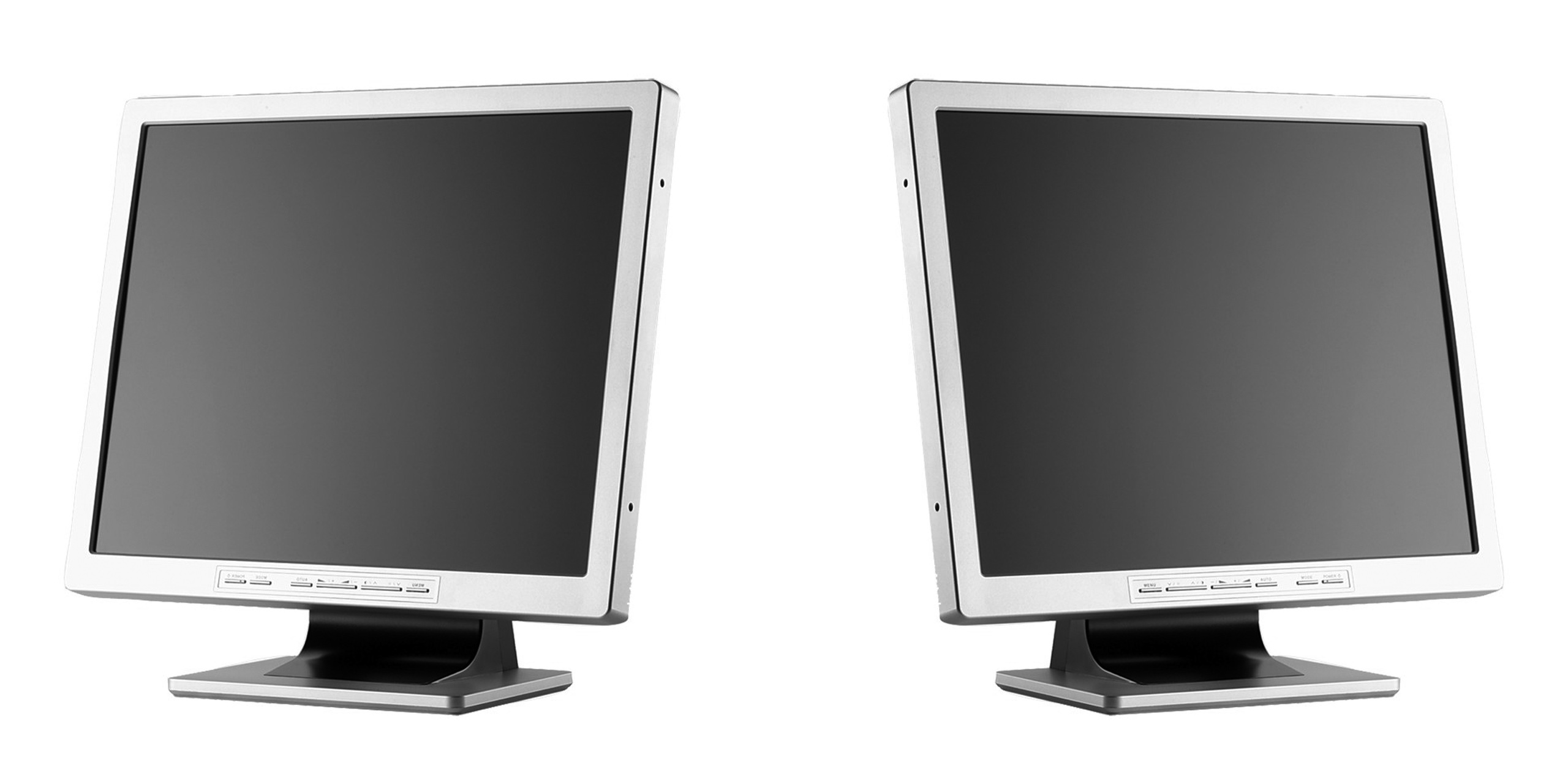 two computer monitors side by side