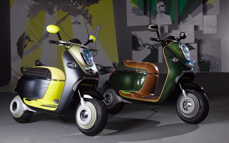 Two concept scooters on display