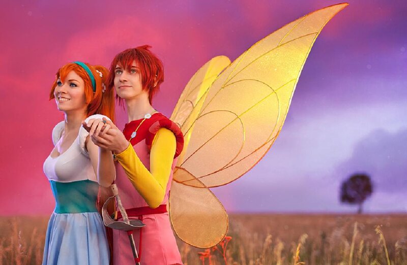 Two Cosplayers in a Field