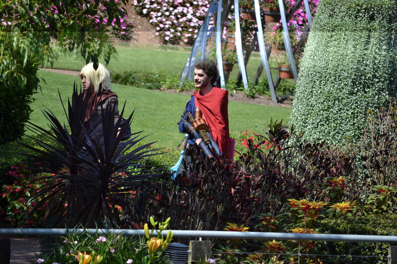 Two Cosplayers in Garden