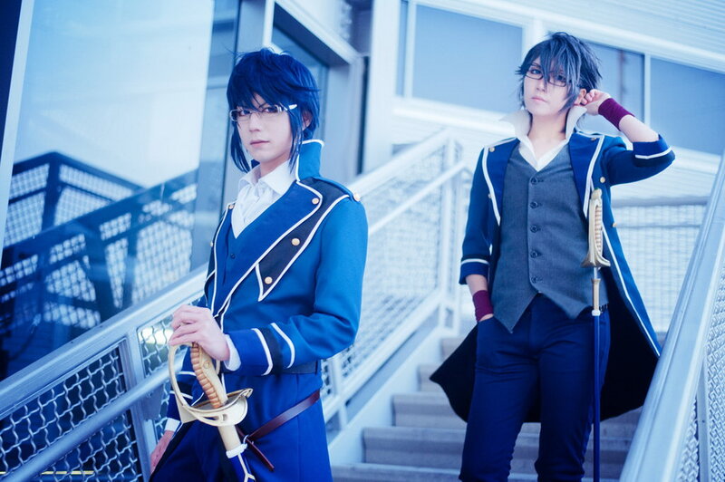 Two Cosplayers on Stairs