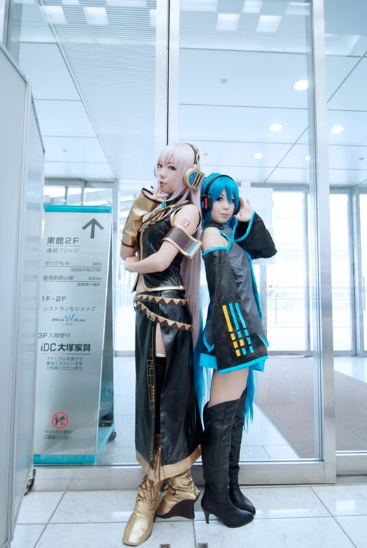 Two Cosplayers Posing — Blue, Neutral