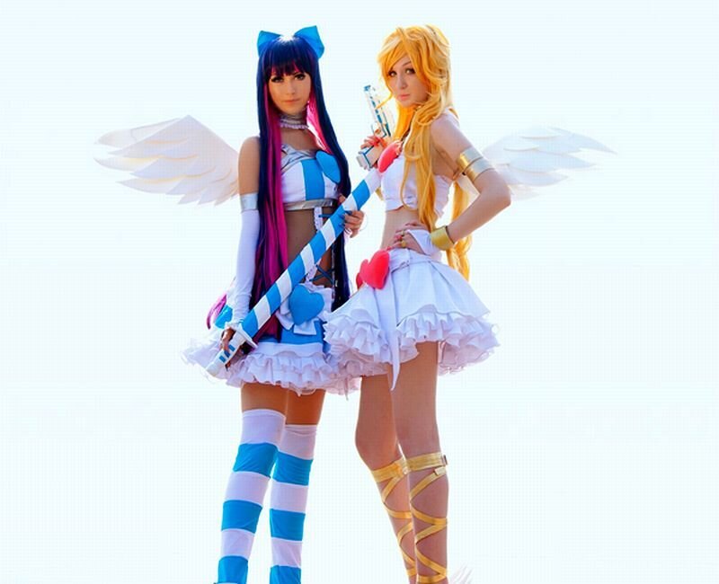 Two Cosplayers with Wings