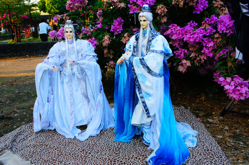 Two Costumed Figures — Blue