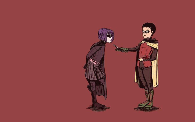 Two Costumed Figures — Red