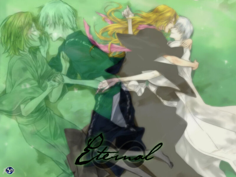 Two Couples Embracing — Green