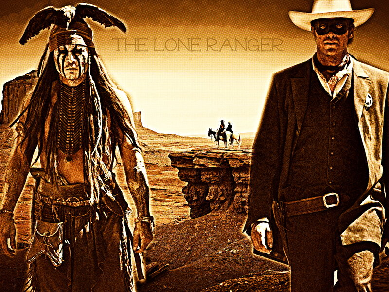 Two Cowboys in Desert — Brown, Dramatic, Afternoon
