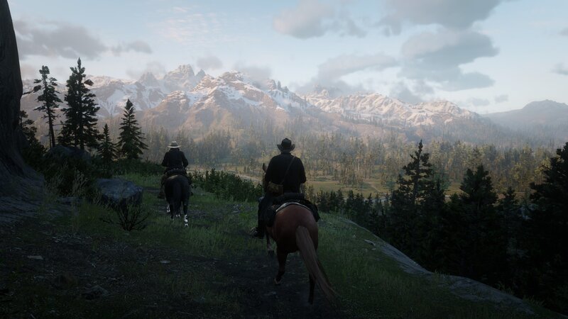 Two Cowboys on Horses — Green