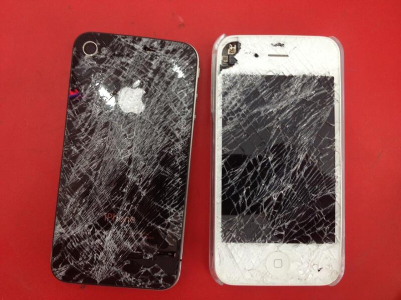 Two Cracked IPhones
