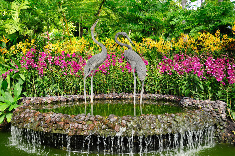 Two Crane Statues — Green