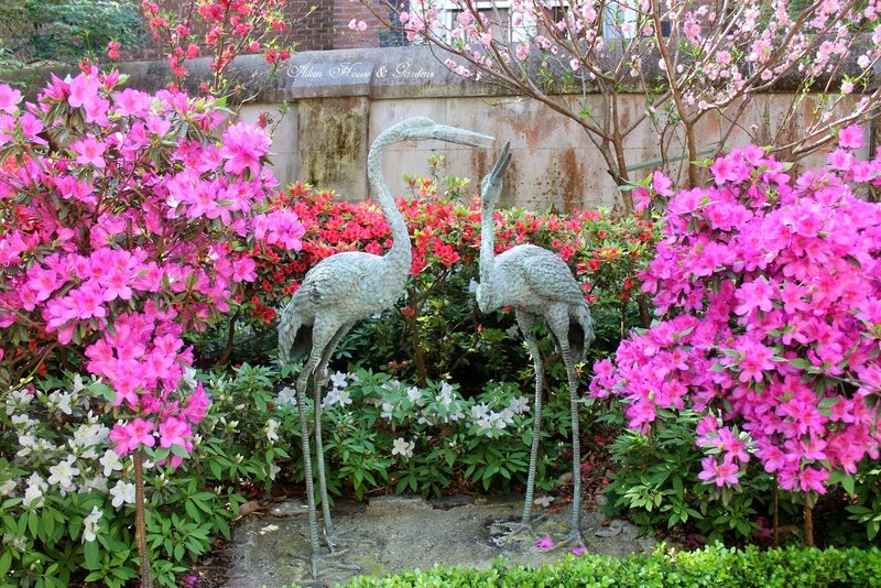 Two Crane Statues — Pink