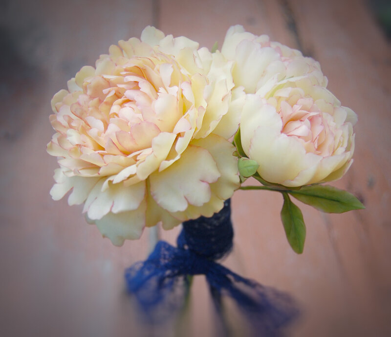 Two Cream-colored Peonies