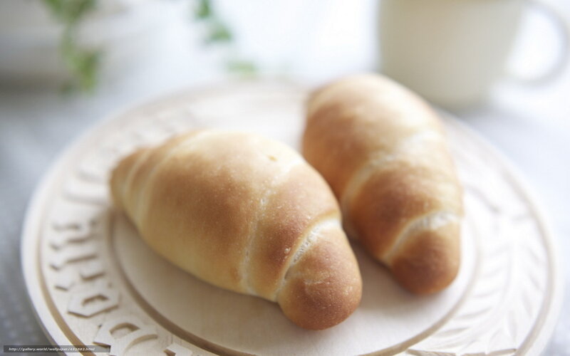 Two Croissants on Plate