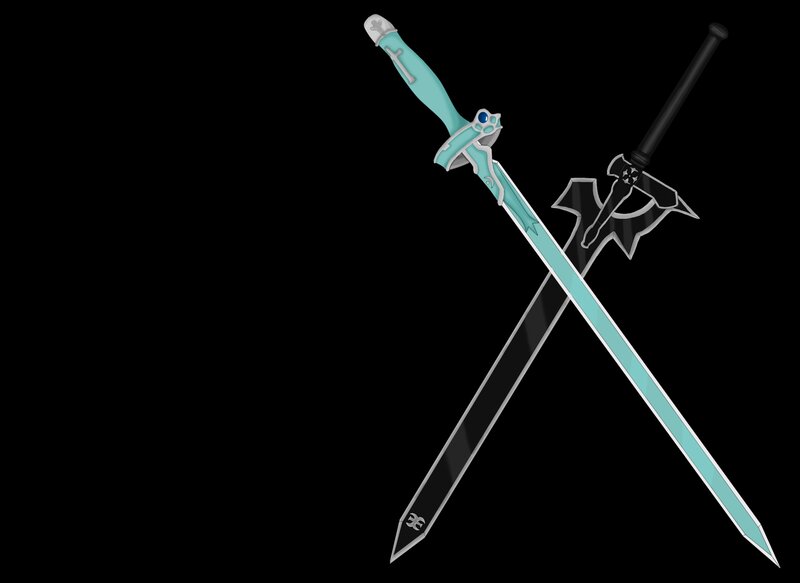 Two Crossed Swords — Black, Dramatic