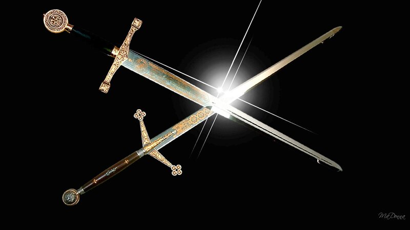 Two Crossed Swords — Black