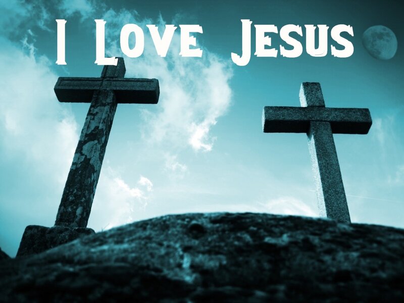 Two Crosses on Hill — Blue